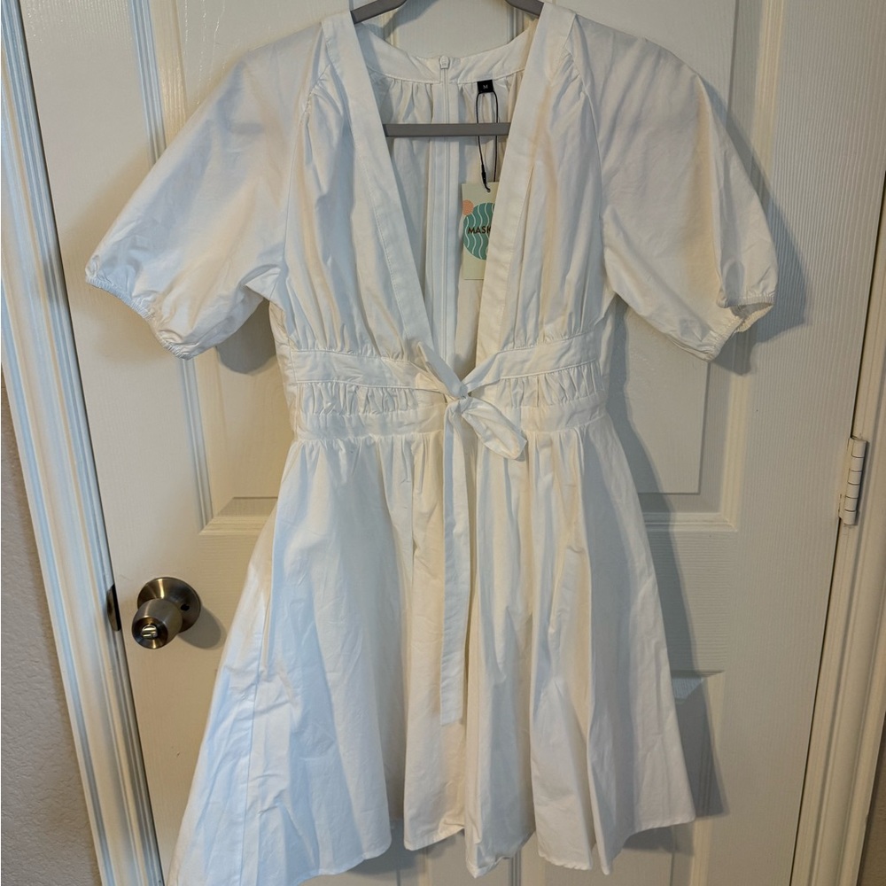 White Short Sleeve Dress